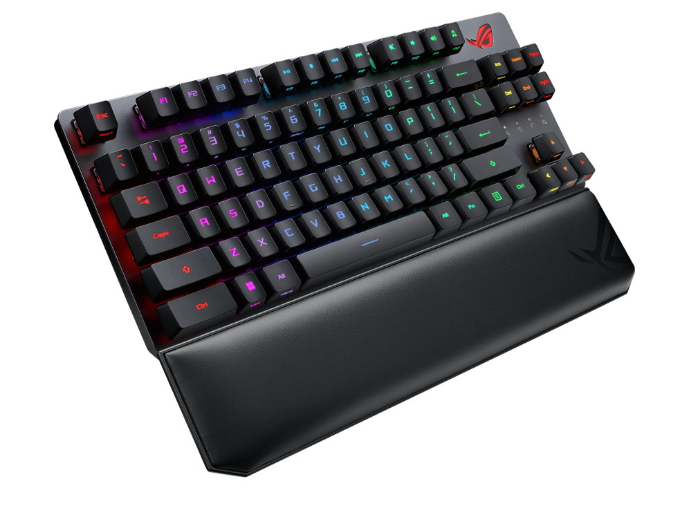 ROG Strix Scope RX TKL Wireless Deluxe angled view from the side