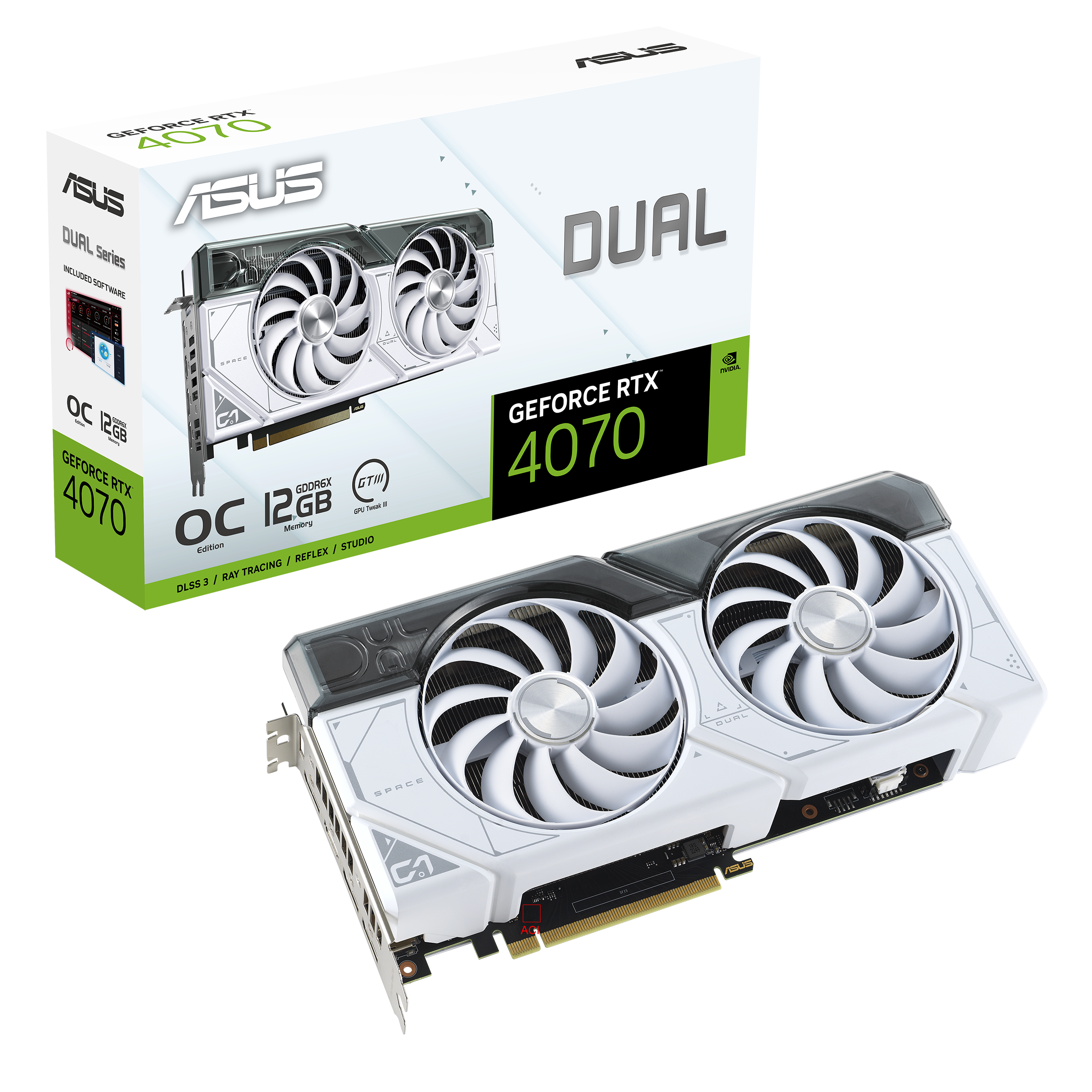  ASUS nVidia GeForce DUAL-RTX4070-O12G RTX 4070 12GB GDDR6X OC  Edition, 2520 MHz Boost Clock, RAM 21Gbps, 3xDP, 1x HDMI, 267x134x51mm :  Electronics