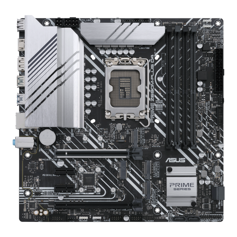 PRIME Z690M-PLUS D4-CSM motherboard, front view 