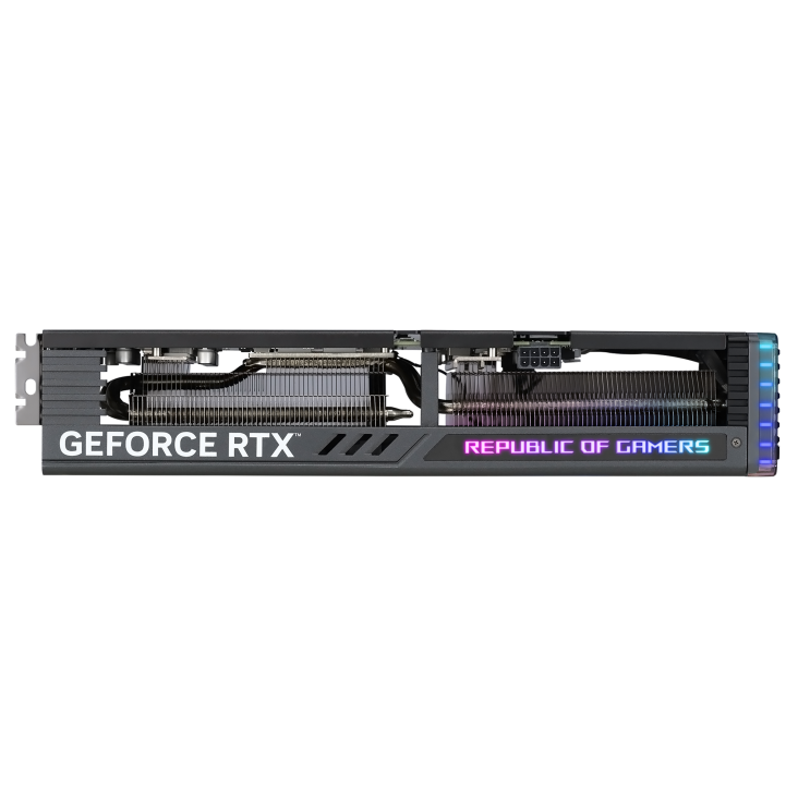 ROG STRIX GeForce RTX 4060 top down view with the focus on heatsink
