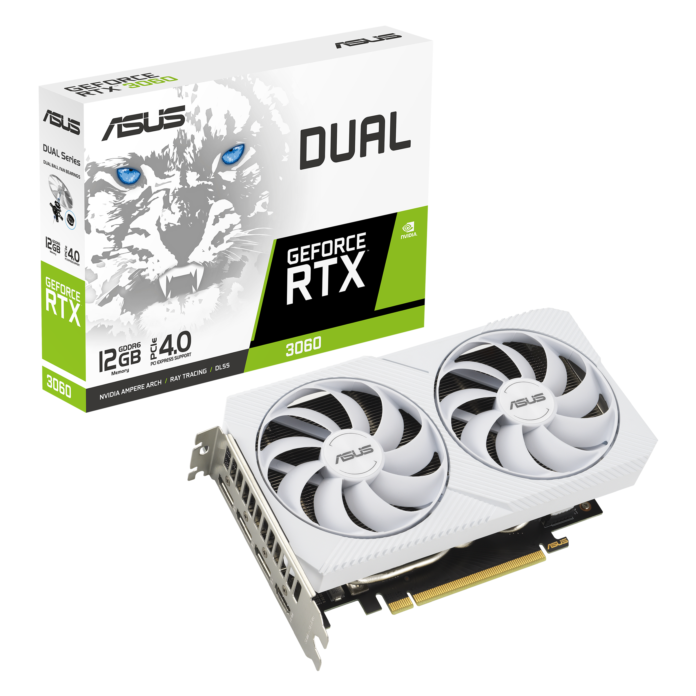 人気カラーの RTX GeForce Dual ASUS 3060 GDDR6 12GB Edition White グラフィックボード・グラボ・ビデオカード