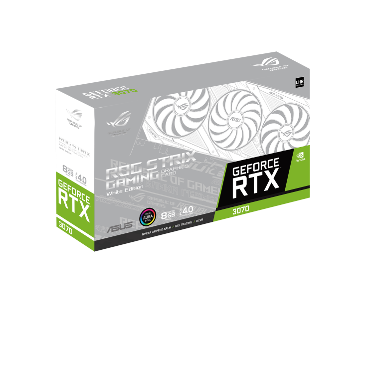 ROG-STRIX-RTX3070-O8G-WHITE-V2 graphics card packaging