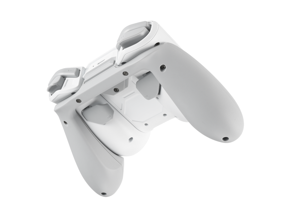 ROG Kunai 3 Gamepad Moonlight White angled view from back in All-in-one Mode