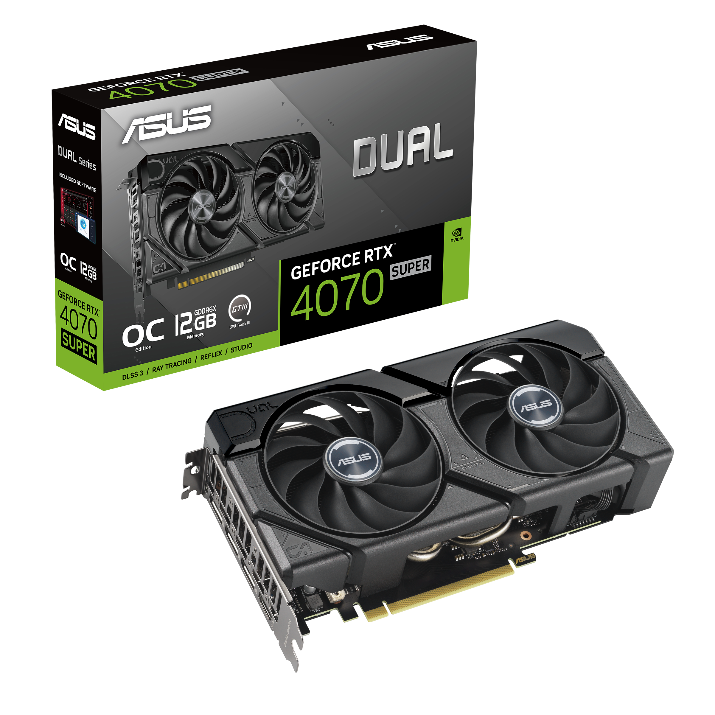 ASUS Dual GeForce RTX™ 4070 SUPER EVO OC Edition 12GB GDDR6X