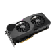Dual AMD Radeon™ RX 6750 XT graphics card, front angled view, highlighting the fans, I/O ports
