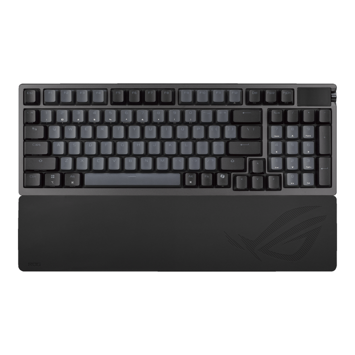 Black ROG Azoth 96 HE front view with RGB lighting off