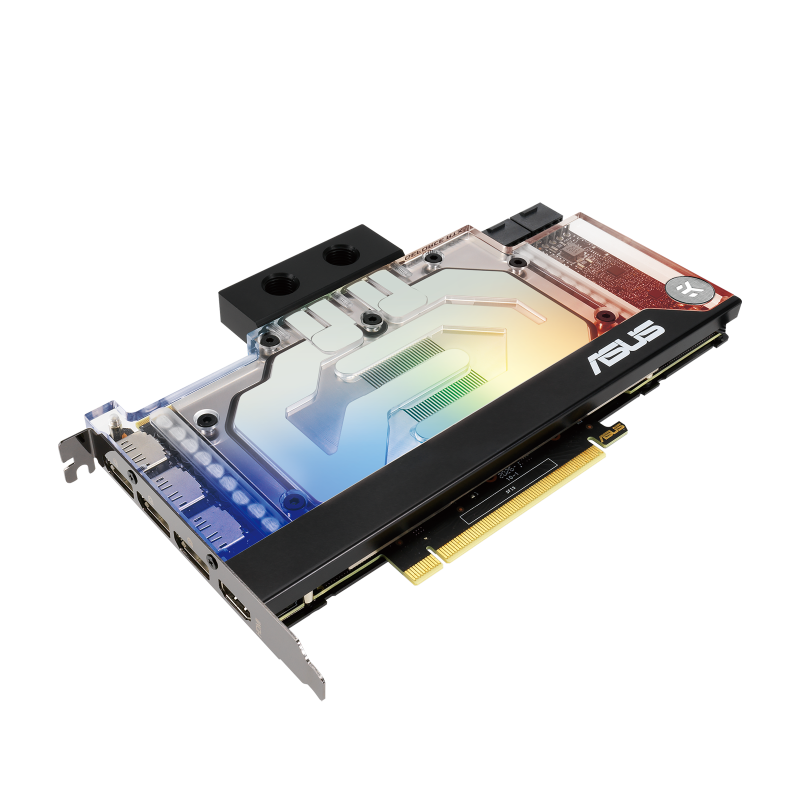 EKWB GeForce RTX 3090 graphics card, front angled view