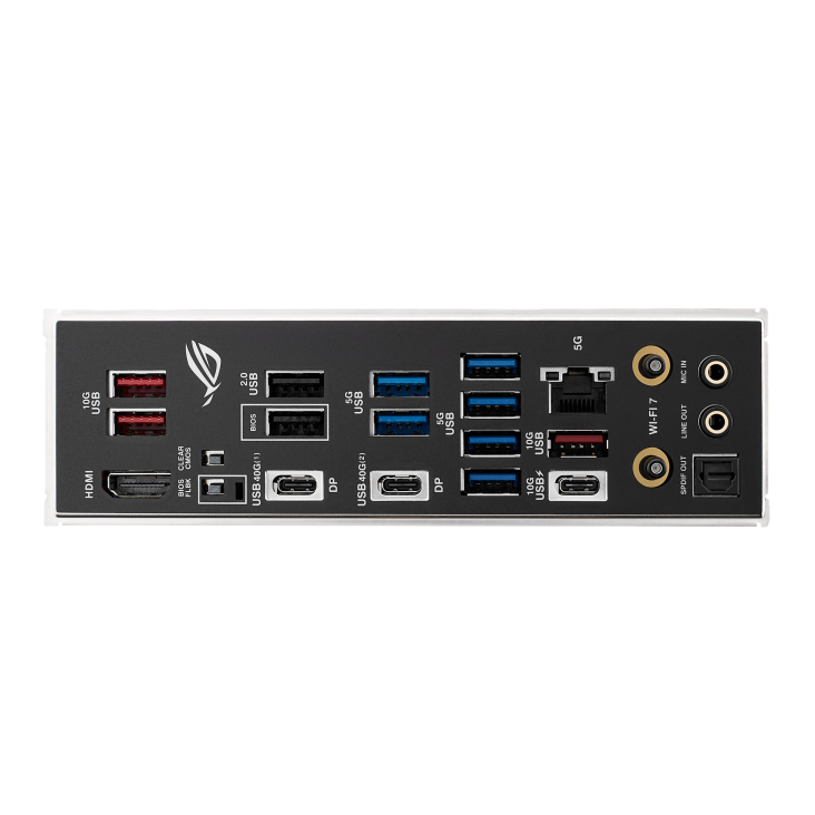 ROG STRIX X870E-H GAMING WIFI7, I/O ports closeup