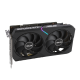 Dual GeForce RTX 3060 OC Edition graphics card, angled forward view, shocasing the ARGB element