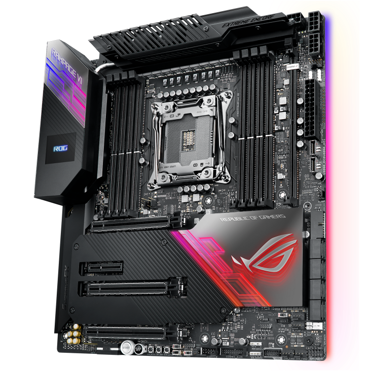 ROG Rampage VI Extreme Encore angled view from right