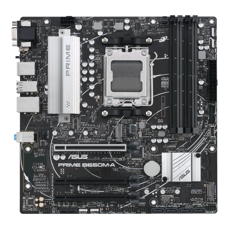 PRIME B650M-A-CSM motherboard, front view 