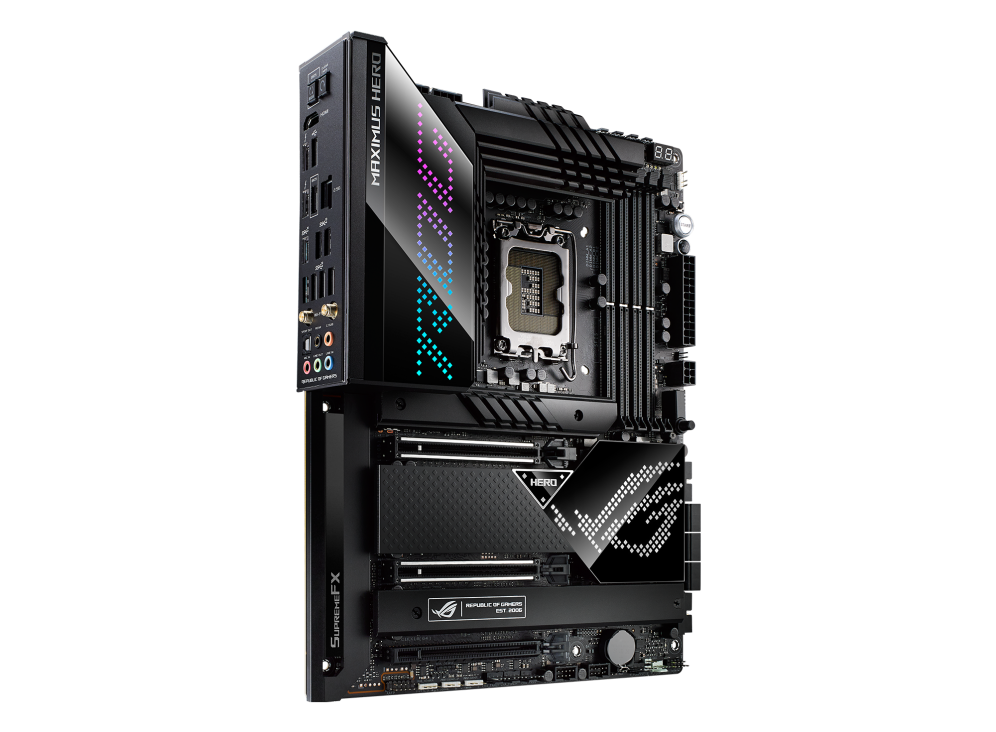 ROG MAXIMUS Z690 HERO angled view from left