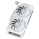 ASUS DUAL GeForce RTX™ 5060 Ti White edition graphics card, top down view highlighting the axial-tech fans