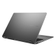 Matte Gray ASUS Vivobook 16 Flip shown from the back side with a visible striped-hinge design.
