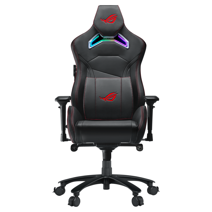 ROG Chariot X Gaming Chair_ front view in Black and Grey
