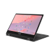 An angled front view of an ASUS Chromebook CM14 Flip in stand mode