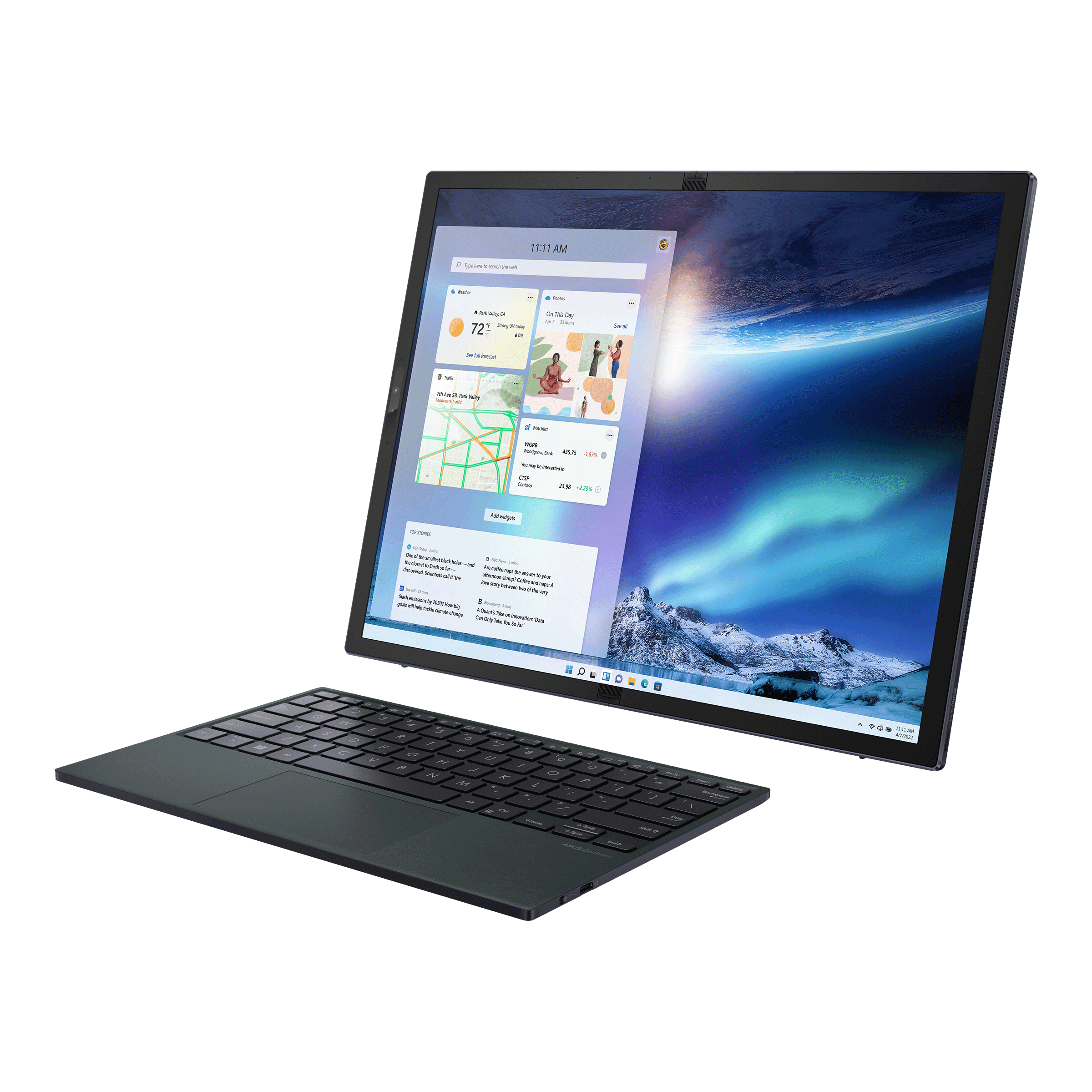 Asus dévoile un ordinateur portable à double écran avec clavier amovible et  moniteur OLED pliable