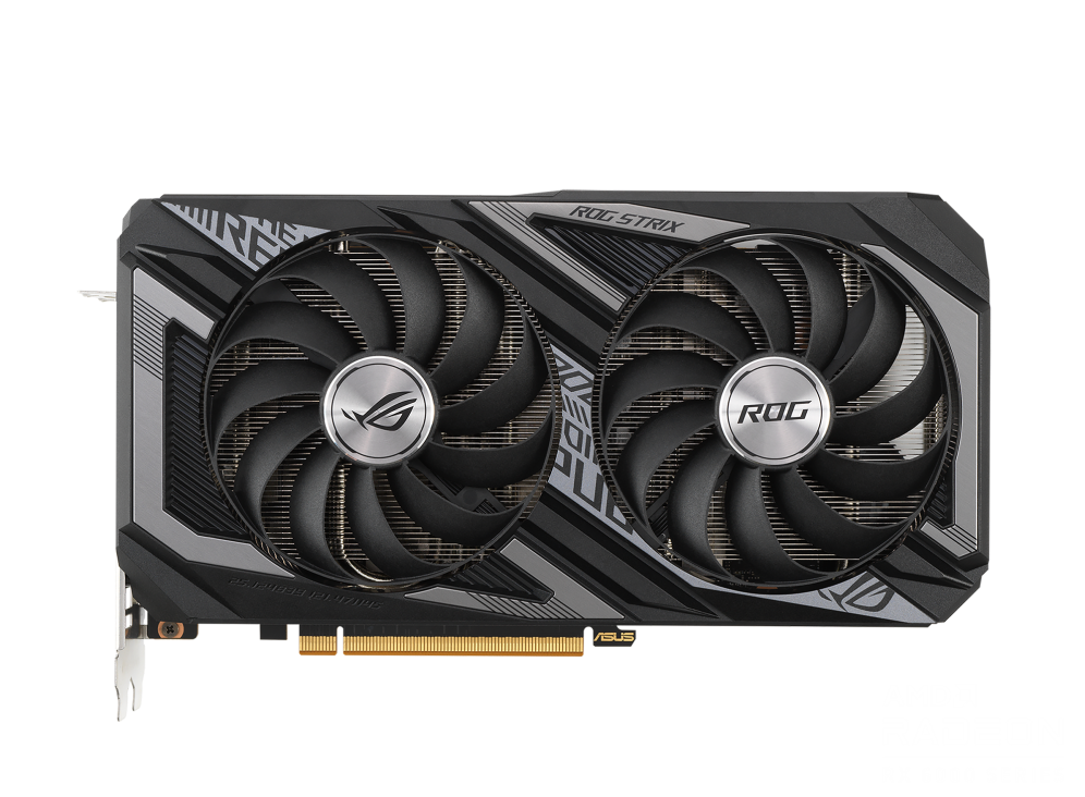 OG Strix Radeon™ RX 6650 XT V2 OC Edition graphics card, front view with AMD logo