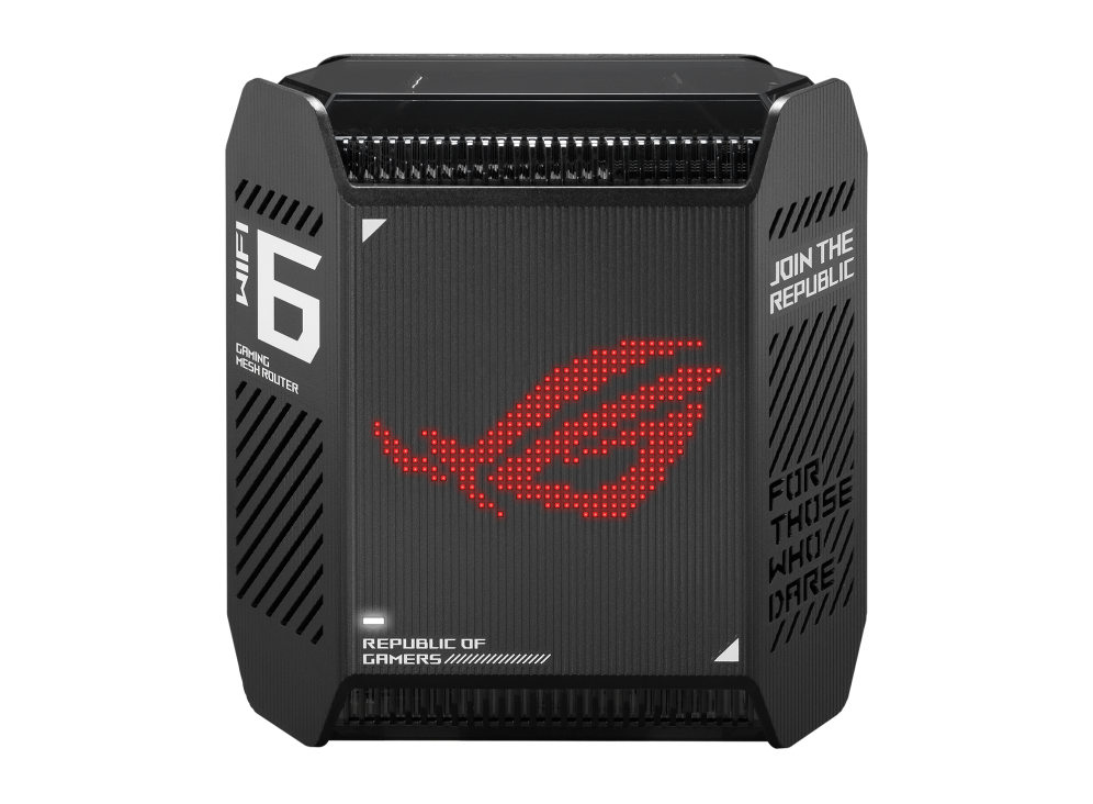 ROG Rapture GT6-Black front view, with Aura lighting