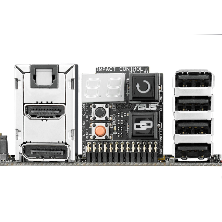 ROG MAXIMUS VI IMPACT I/O ports closeup