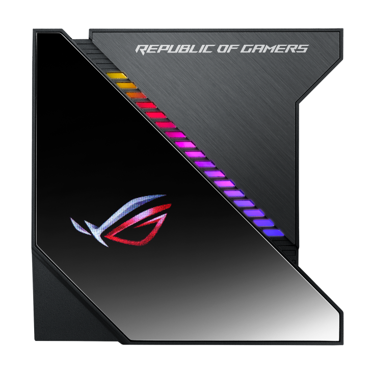ROG RYUJIN 240 front view, showing the Aura lighting