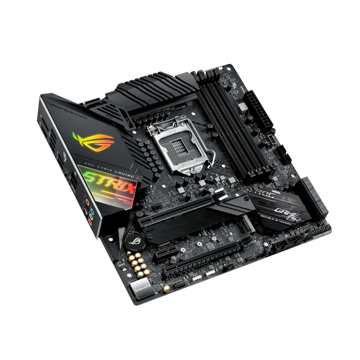 ROG STRIX Z490-G GAMING (WI-FI) top and angled view from left