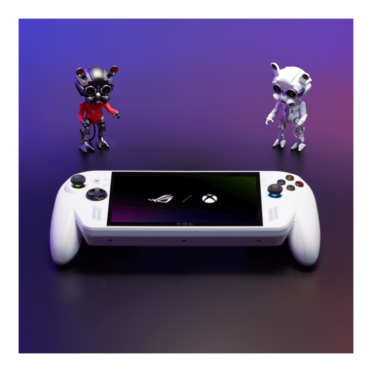 ROG OMNI Figure OG & WHITE competing for ROG Xbox Ally