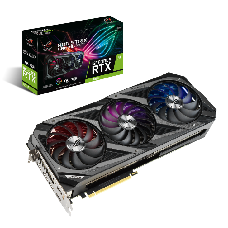 ROG-STRIX-RTX3080-O10G-V2-GAMING graphics card and packaging