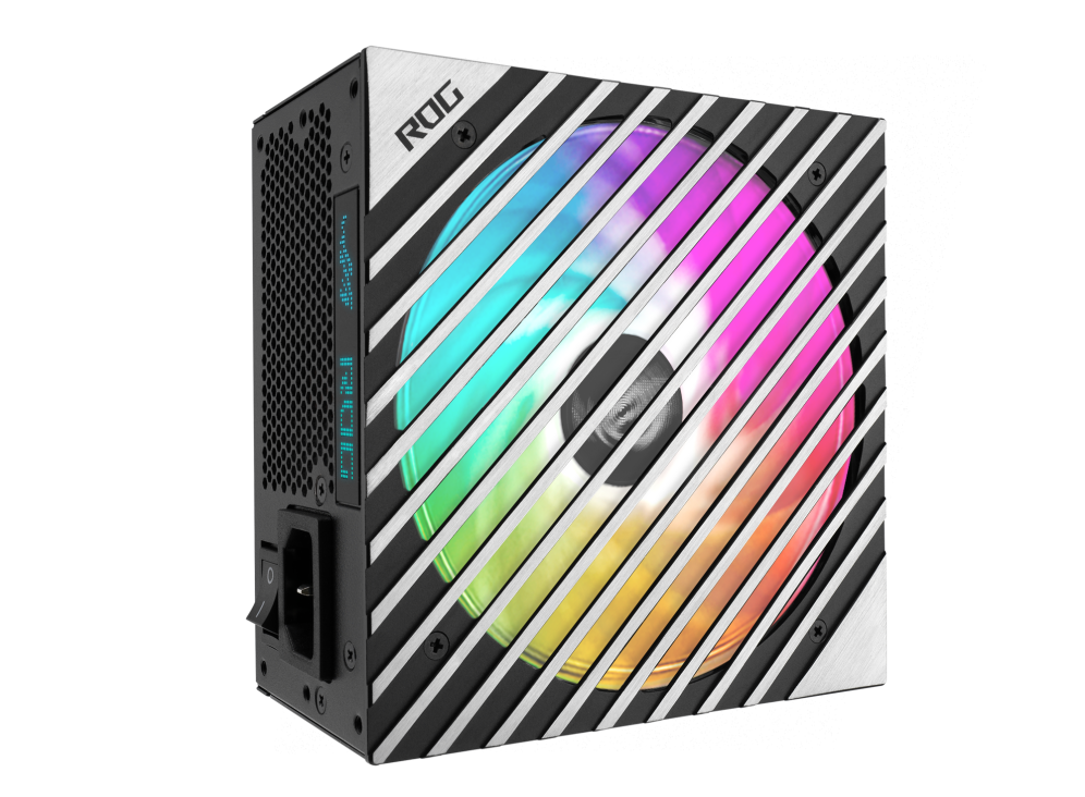 ROG Loki ARGB fan with rainbow lighting effect