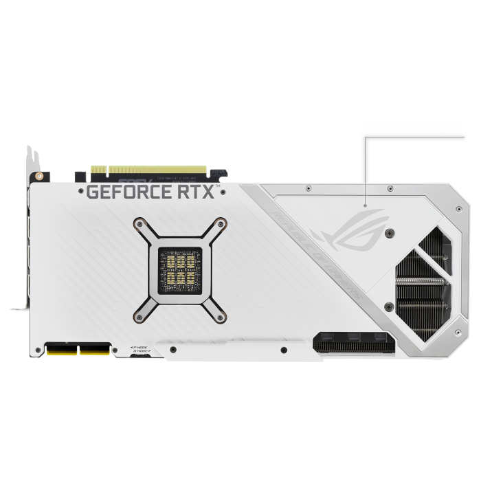 ROG-STRIX-RTX3090-O24G-WHITE graphics card, rear view
