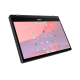 An angled front view of an ASUS Chromebook CM14 Flip in tablet mode