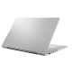 Cool Sliver ASUS Vivobook S 15 shown from the back side with a visible stepped hinge design