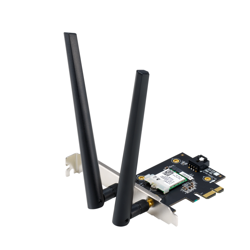 PCE-AX1800 front view, tilted 45 degrees, with antenna open