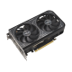 ASUS Dual GeForce RTX 4060 Ti V2 OC Edition 45 degree top-down view with focus on bottom side
