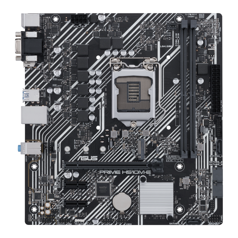 PRIME H510M-E/CSM motherboard, front view 
