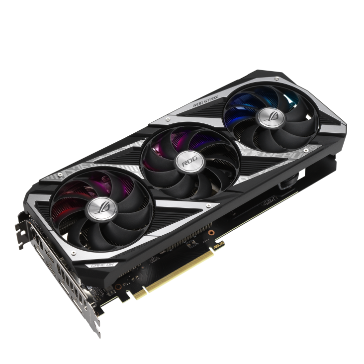 ROG-STRIX-RTX3060-12G-GAMING graphics card, front angled view