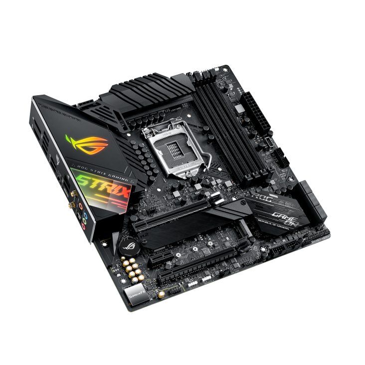 ROG STRIX Z490-G GAMING (WI-FI) top and angled view from left