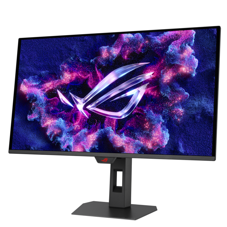 ROG Strix OLED XG27AQDPG front view to the left tilted 45 degrees