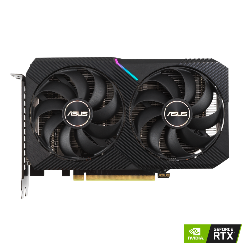 Dual GeForce RTX 3060 graphics card with NVIDIA logo, front view