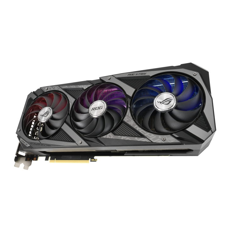 ROG-STRIX-RTX3070-O8G-GAMING graphics card, hero shot from the front side