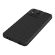 A carbon fiber RhinoShield SolidSuit Case (standard) with Zenfone 11 Ultra angled view from back slantingly