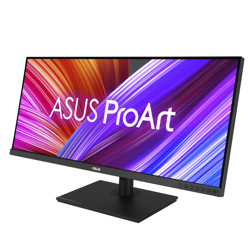 ProArt Display PA348CGV, front view, tilted 45 degrees