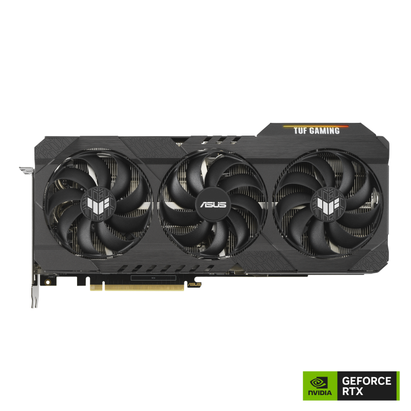 TUF Gaming GeForce RTX 3070 Ti V2 8GB GDDR6X graphics card with NVIDIA logo, front view