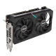 Dual AMD Radeon RX 6400 graphics card, angled top down view, highlighting the fans, I/O ports