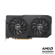 ASUS Dual Radeon RX 7600 front view of the with black AMD logo