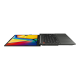 Black Vivobook S 15 OLED (K5504) display opening in 180 degree.