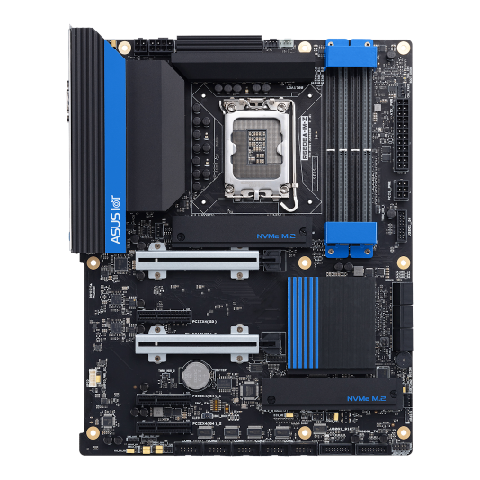 Front view of ASUS IoT R680EA-IM-Z ATX industrial motherboard for high-performance computing