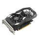 Dual GeForce GTX 1650 V2 4GB GDDR6 graphics card, front angled view, highlighting the fans, I/O ports