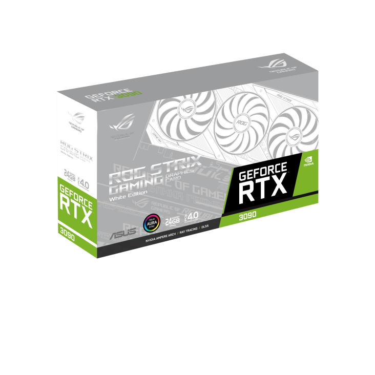 ROG-STRIX-RTX3090-24G-WHITE graphics card packaging