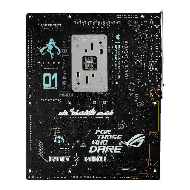 ROG STRIX X870E-H GAMING WIFI7 HATSUNE MIKU EDITION back view